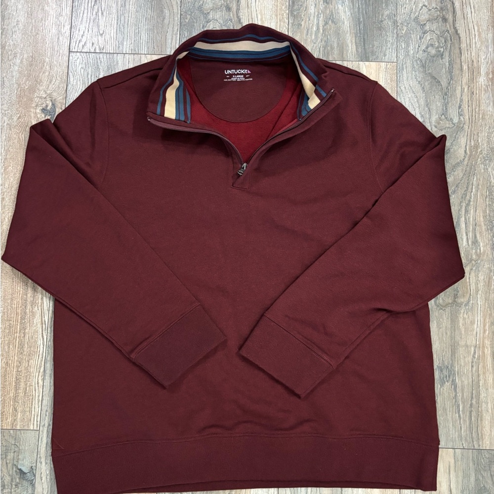 UNTUCKit Red XL 1/4 Zip Pull Over Men's